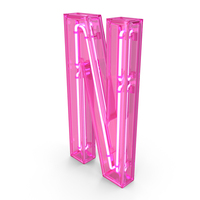 Pink Neon Letter N PNG & PSD Images