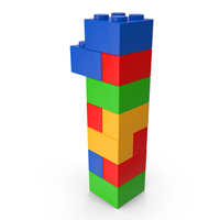 Toy Brick Number 1 PNG & PSD Images
