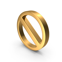Gold Forbidden Symbol PNG & PSD Images