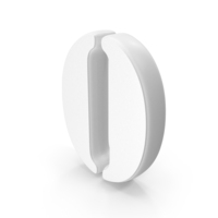 White Stencil Font Number 0 PNG & PSD Images