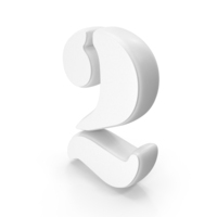 White Stencil Font Number 2 PNG & PSD Images
