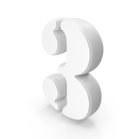 White Stencil Font Number 3 PNG & PSD Images