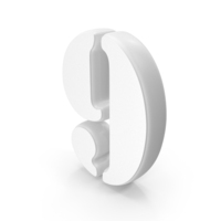 White Stencil Font Number 9 PNG & PSD Images