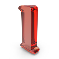 Red Glass Stencil Font Number 1 PNG & PSD Images