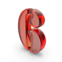 Red Glass Stencil Font Number 6 PNG & PSD Images