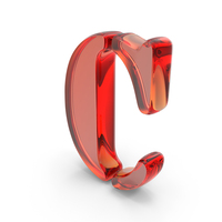 Red Glass Stencil Font Letter C PNG & PSD Images