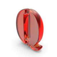 Red Glass Stencil Font Letter Q PNG & PSD Images