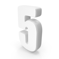 White Font Impact Number 5 PNG & PSD Images