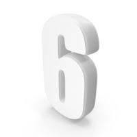 White Font Impact Number 6 PNG & PSD Images