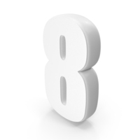 White Font Impact Number 8 PNG & PSD Images