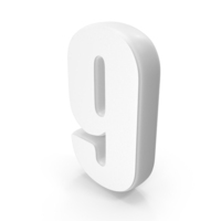 White Font Impact Number 9 PNG & PSD Images