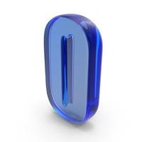 Blue Glass Font Impact Number 0 PNG & PSD Images