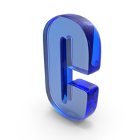 Blue Glass Font Impact Letter C PNG & PSD Images