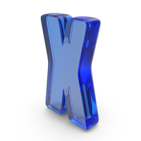 Blue Glass Font Impact Letter X PNG & PSD Images