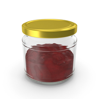 Strawberry Jam In Glass Jar With Metal Cap PNG & PSD Images