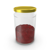 Strawberry Jam In Tall Glass Jar With Metal Cap PNG & PSD Images