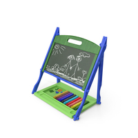Child Painting On Easel PNG & PSD Images