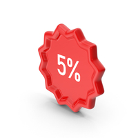 Discount Icon Red 05% PNG & PSD Images