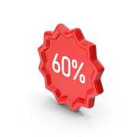 Discount Icon Red 60% PNG & PSD Images