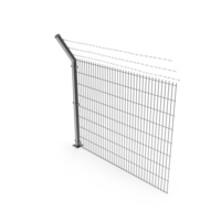 Mesh Fence With Barbed Wire PNG & PSD Images