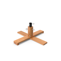 Wooden Christmas Tree Stand With Black Metal PNG & PSD Images