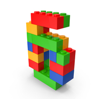 Toy Brick Number 6 PNG & PSD Images