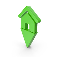Green Home Location Symbol PNG & PSD Images