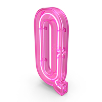 Pink Neon Letter Q PNG & PSD Images
