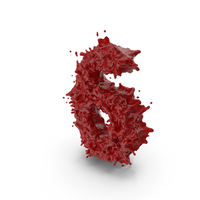 Halloween Bloody Number 6 PNG & PSD Images