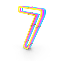 Steampunk Neon Number 7 PNG & PSD Images