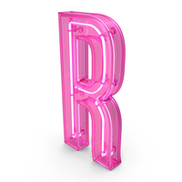 Pink Neon Letter R PNG & PSD Images