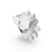 Monochrome Cartoon Sun Character With Sunglasses PNG & PSD Images