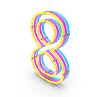 Steampunk Neon Number 8 PNG & PSD Images