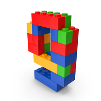 Toy Brick Number 9 PNG & PSD Images