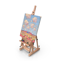 Art Easel With Painting PNG & PSD Images