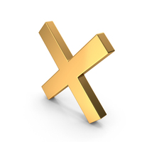 Gold Multiplication Symbol PNG & PSD Images
