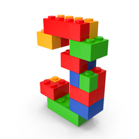toy brick number 3 PNG & PSD Images