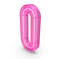 Pink Neon Number 0 PNG & PSD Images