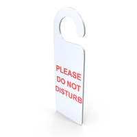Door Hanger Tag Do Not Disturb White Red PNG & PSD Images