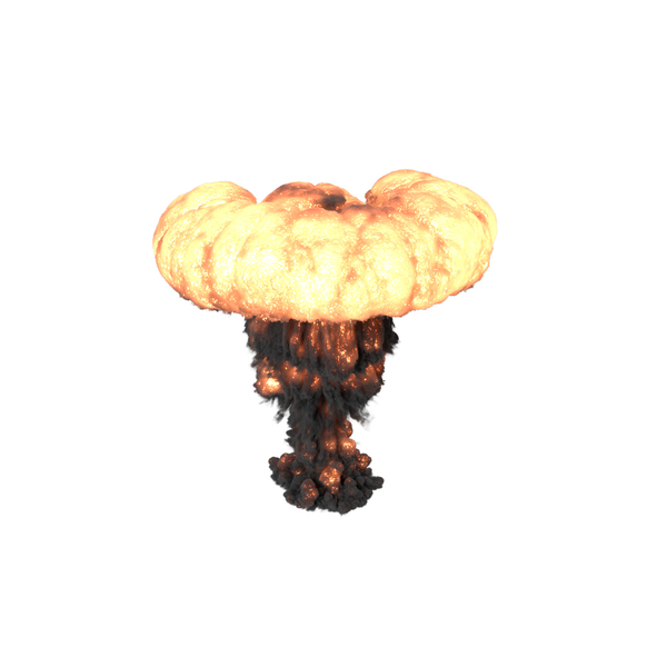 Explosion - fire mushroom on a transparent background in PNG