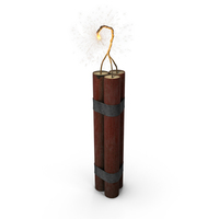 Dirty Three TNT Dynamite Sticks Bomb With Lit Fuse PNG & PSD Images
