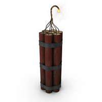 Dirty Seven TNT Dynamite Sticks Bomb With Lit Fuse PNG & PSD Images