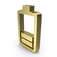 BATTERY TWO BARS ICON GOLD PNG & PSD Images