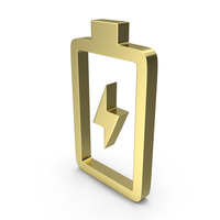 BATTERY CHARGING ICON GOLD PNG & PSD Images