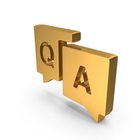 Gold Question Answer Chat Bubble Symbol PNG & PSD Images