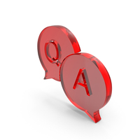 Question Answer Chat Bubble Red Glass PNG & PSD Images