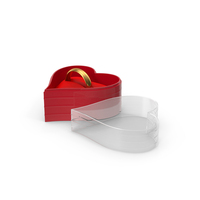 Gold Band Ring In Heart Shaped Box PNG & PSD Images