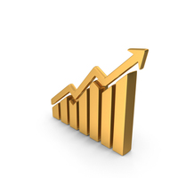Graph Arrow Chart Market Growth Gold PNG & PSD Images