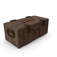 Closed Wooden Large Dynamite Box Dirty PNG & PSD Images