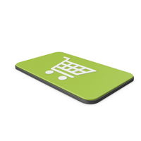 Shopping Cart Symbol on Green Button Key PNG & PSD Images